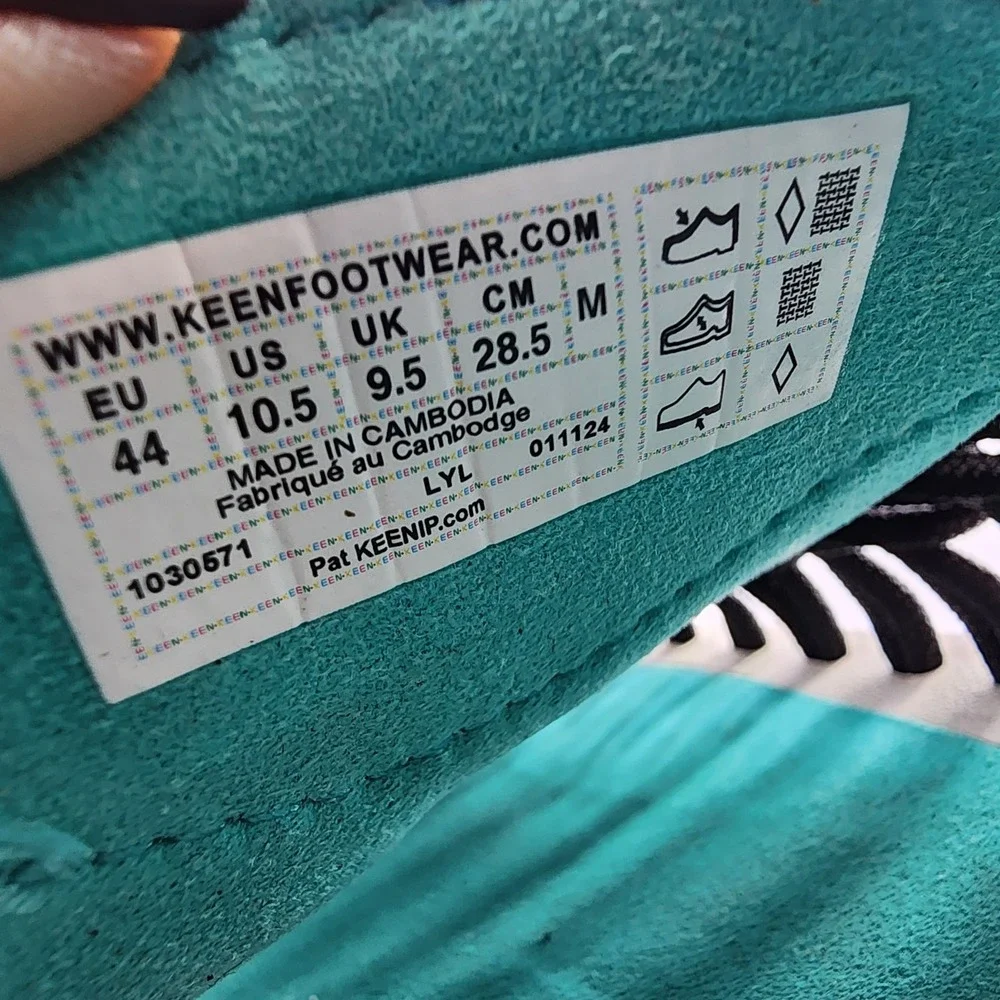 Keen Uneek Sport Fisherman Sandals Mens Sz 10.5 Black Bright Aqua Boat Shoes NEW